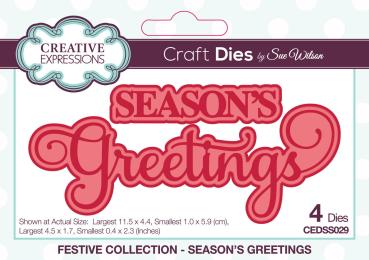 Creative Expressions - Stanzschablone "Season's Greetings" Craft Dies Design by Sue Wilson