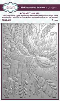 Creative Expressions - 3D Embossingfolder 5x7 Inch "Poinsettia Bliss" Prägefolder Design by Sue Wilson