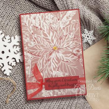 Creative Expressions - 3D Embossingfolder 5x7 Inch "Poinsettia Bliss" Prägefolder Design by Sue Wilson