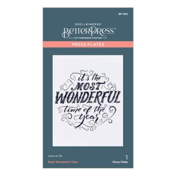 Spellbinders - Buchdrucktechnik "Most Wonderful Time" Press Plate