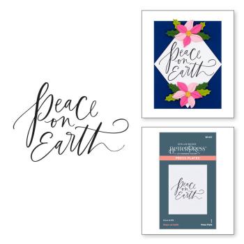 Spellbinders - Buchdrucktechnik "Peace on Earth" Press Plate