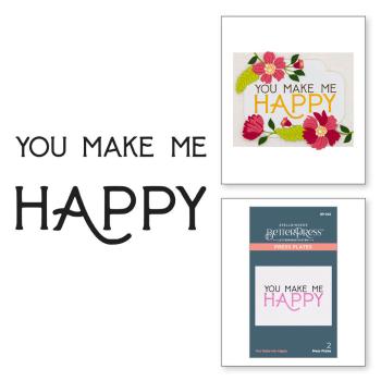 Spellbinders - Buchdrucktechnik "You Make Me Happy" Press Plate