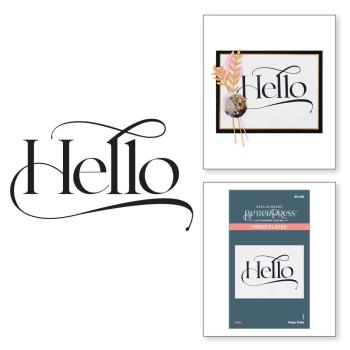 Spellbinders - Buchdrucktechnik "Hello" Press Plate