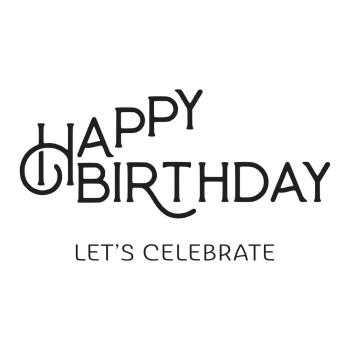Spellbinders - Buchdrucktechnik "Happy Birthday Celebrate" Press Plate