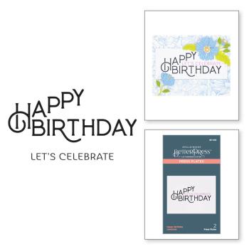 Spellbinders - Buchdrucktechnik "Happy Birthday Celebrate" Press Plate