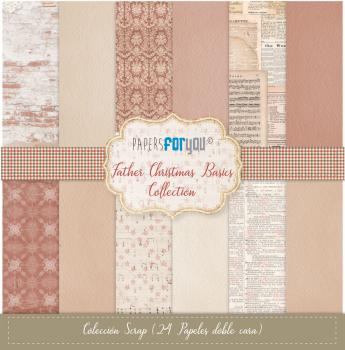 Papers For You - Designpapier "Father Christmas Basics" Scrap Paper Pack 8x8 Inch - 24 Bogen