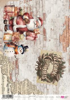 Paper For you - Decoupage Papier "Father Christmas I" Rice Paper Kit A4 - 6 Bogen