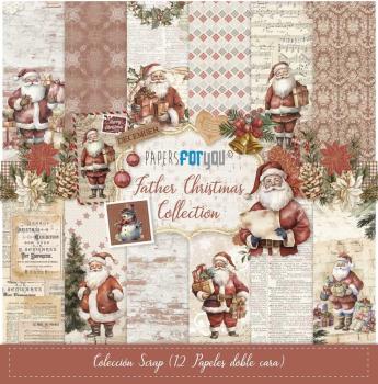 Papers For You - Designpapier "Father Christmas" Scrap Paper Pack 30,5 x 32 cm - 12 Bogen