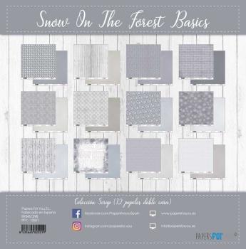 Papers For You - Designpapier "Snow On The Forest Basics" Scrap Paper Pack 30,5 x 32 cm - 12 Bogen