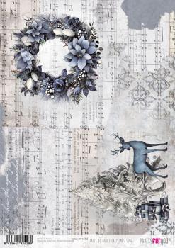 Paper For you - Decoupage Papier "Snow on the Forest I" Rice Paper Kit A4 - 6 Bogen