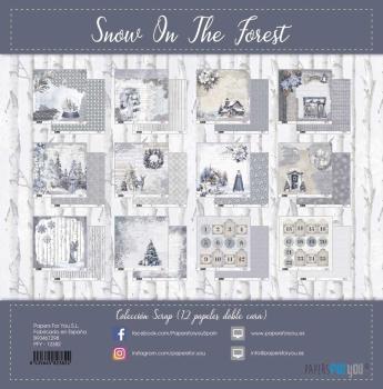 Papers For You - Designpapier "Snow On The Forest" Scrap Paper Pack 30,5 x 32 cm - 12 Bogen