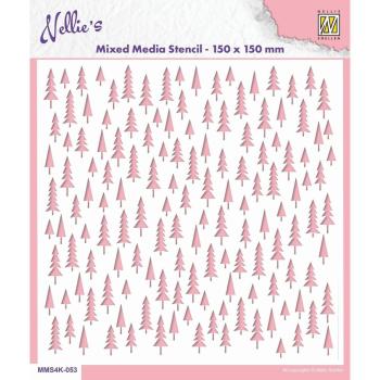 Nellie Snellen - Schablone "Christmas Trees" Mixed Media Stencil 