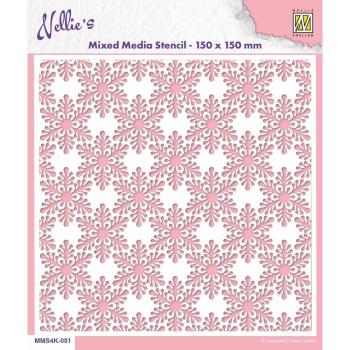 Nellie Snellen - Schablone "Snowflakes" Mixed Media Stencil 