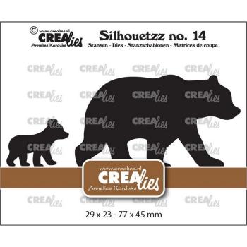 Crealies - Stanzschablone "Bear With Cub" Silhouetzz Dies