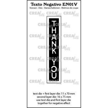 Crealies - Stanzschablone "Thank You" Texto Negativo Dies