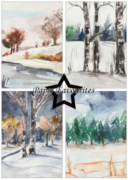 Paper Favourites - Designpapier "Winter Landscape" Paper Pack A5 - 24 Bogen