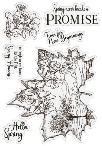 Crafters Companion - Stempelset "Spring Blossom" Clear Stamps