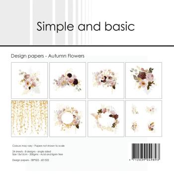 Simple and Basic - Designpapier "Autumn Flowers" Paper Pack 6x6 Inch - 24 Bogen 