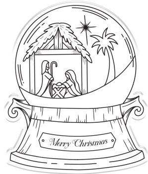 Crafters Companion - Stempelset & Stanzschablone "Away in a Manger " Stamp & Dies