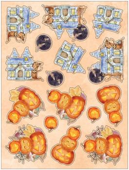 Crafters Companion - Stanzteile "Trick or Treat" 3D Cut Topper Pad 9x12 Inch - 15 Bogen