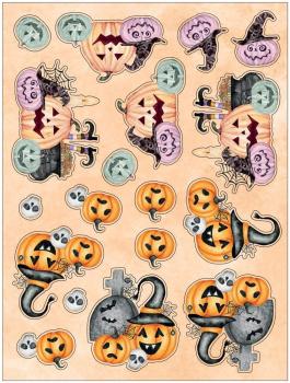 Crafters Companion - Stanzteile "Trick or Treat" 3D Cut Topper Pad 9x12 Inch - 15 Bogen