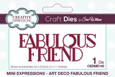 Creative Expressions - Stanzschablone "Art Deco Fabulous Friend" Craft Dies Mini Design by Sue Wilson