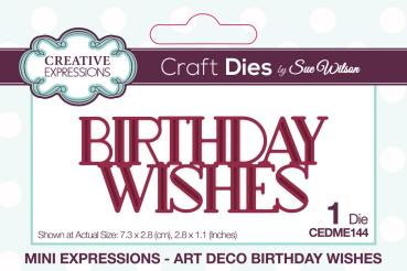 Creative Expressions - Stanzschablone "Art Deco Birthday Wishes" Craft Dies Mini Design by Sue Wilson