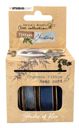 Studio Light - Organza Ribbon & Hemp "Cord - Blue"