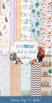 Papers For You - Designpapier "Back to School" Scrap Paper Pack 6x12 Inch - 10 Bogen 