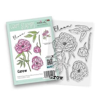 Polkadoodles - Stempelset "Mixed Flowers Bloom & Grow Peony" Clear Stamps