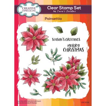 Creative Expressions - Stempelset "Poinsettia" Clear Stamps 6x8 Inch Design by Jane's Doodles
