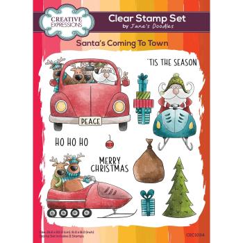 Creative Expressions - Stempelset "Santa's Coming To Town" Clear Stamps 6x8 Inch Design by Jane's Doodles