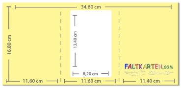 Passepartoutkarte rechteck 3-Fach DIN B6 in pazifikblau