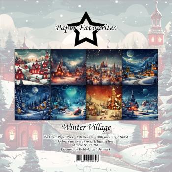Paper Favourites - Designpapier "Winter Village" Paper Pack 6x6 Inch - 24 Bogen