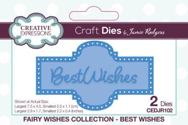 Creative Expressions - Stanzschablone "Best Wishes" Craft Dies Design by Jamie Rodgers