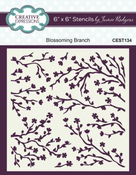 Creative Expressions - Schablone "Blossoming Branch" Stencil 6x6 Inch Design by Jamie Rodgers