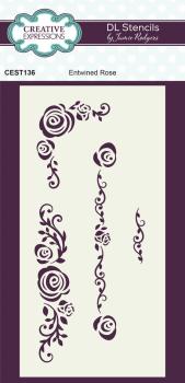 Creative Expressions - Schablone "Entwined Rose" Stencil 4x8 Inch Design by Jamie Rodgers