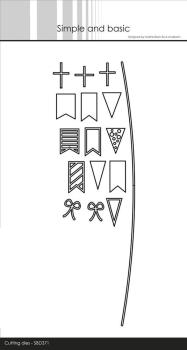 Simple and Basic - Stanzschablone "Flags on a Rope" Dies