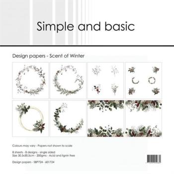 Simple and Basic - Designpapier "Scent of Winter" Paper Pack 12x12 Inch - 8 Bogen 