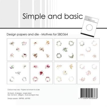 Simple and Basic - Designpapier "Design Papers & Die - Motives for SBD364" Paper Pack 6x6 Inch - 24 Bogen 