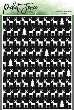 Picket Fence Studios - Schablone "Reindeer Games" Stencil 6x8 Inch