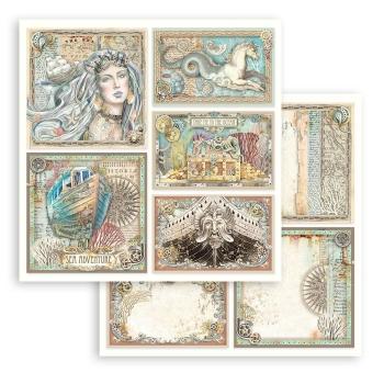 Stamperia - Designpapier "Songs of the Sea" Paper Pack 8x8 Inch - 10 Bogen