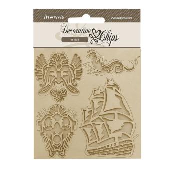 Stamperia - Holzteile 14x14 cm "Sailing Ship" Decorative Chips