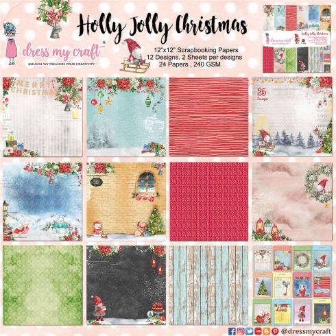 Dress My Craft - Collection Kit "Holly Jolly Christmas" Paper Pack