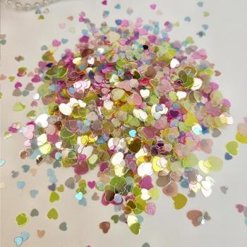 Dress My Craft - Pailetten - Streuteile "Rainbow Heart" Sequins Mix 8g