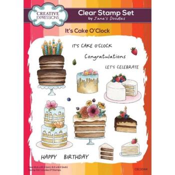 Creative Expressions - Stempelset "It's Cake O'Clock" Clear Stamps 6x8 Inch Design by Jane's Doodles