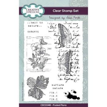 Creative Expressions - Stempelset "Faded Flora" Clear Stamps 6x4 Inch Design by Sam Poole