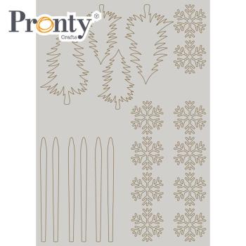 Pronty Crafts "Trees and Snowflakes" Chipboard