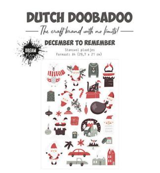 Dutch Doobadoo - Stanzteile "December to Remember" Die Cut Sheet 29,7x21 cm