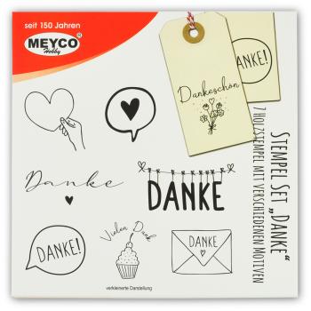 Meyco Holzstempel Set "DANKE" - 8 Stempel